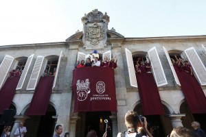 Celebración do ascenso do Pontevedra C.F.