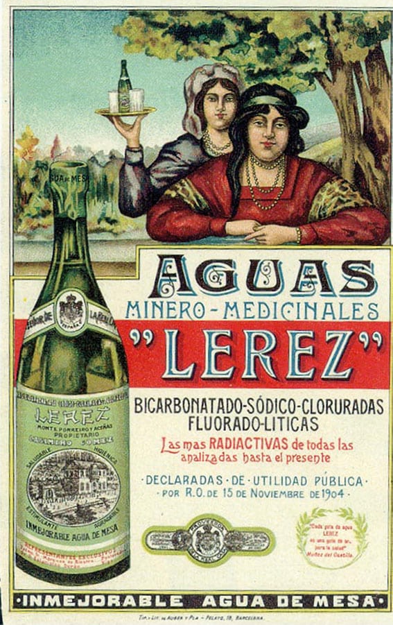 A) Cartel publicitario das augas mineromedicinais “Lérez”, 1909. Fondo fotográfico AMPo. FF-P146